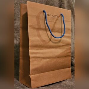 100% Authentic Louis Vuitton Shopping Bag Brown Blue 13.5" x 10" Large Gift Bag